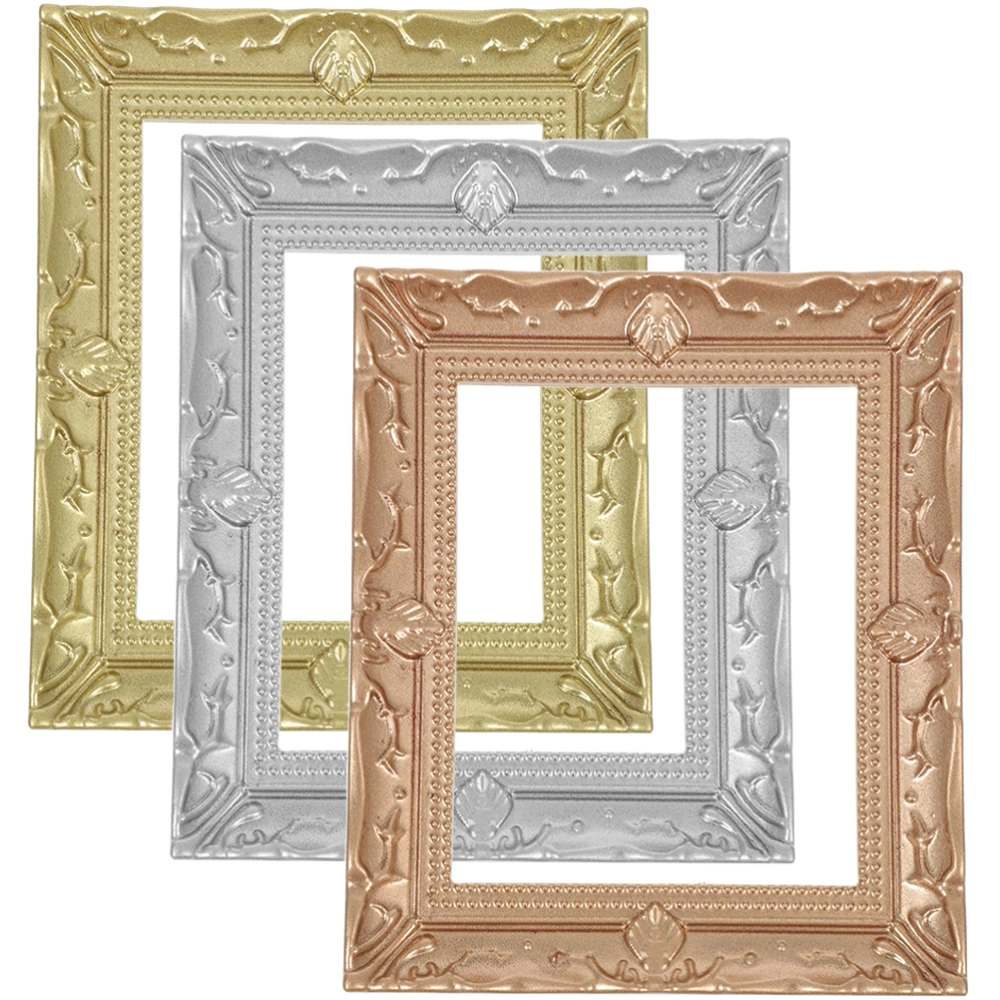 3Pcs Miniature Photo Frames Decorative Tiny Picture Frames Ornaments Resin Mini Photo Frames