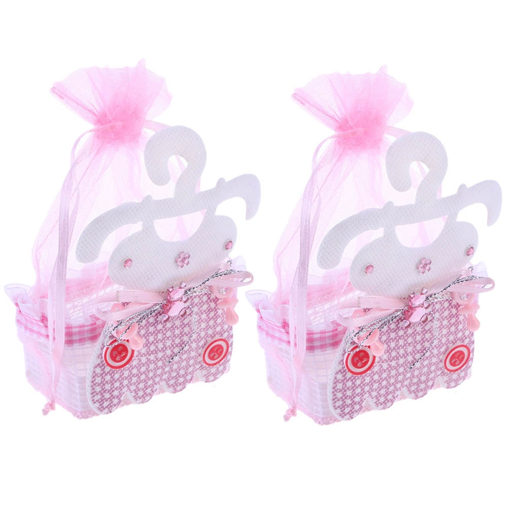 12pcs Candy Bags Feeding-bottle Shaped Baby Shower Favor Bags Gifts Bag (Pink)