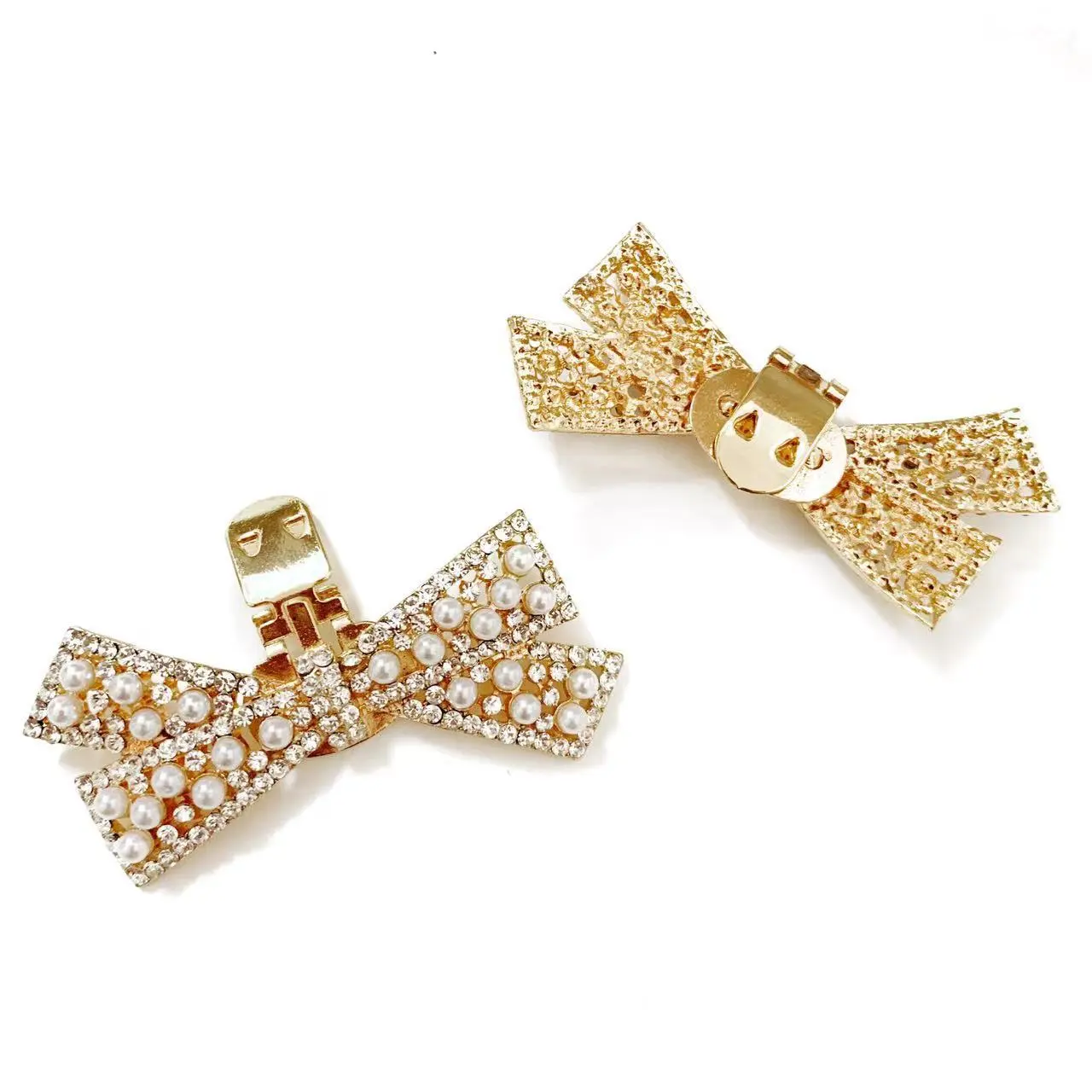 1 Pair Bow Shoe Clips Wedding Bride Shoe Charms Shoe Decorations for Women Girls