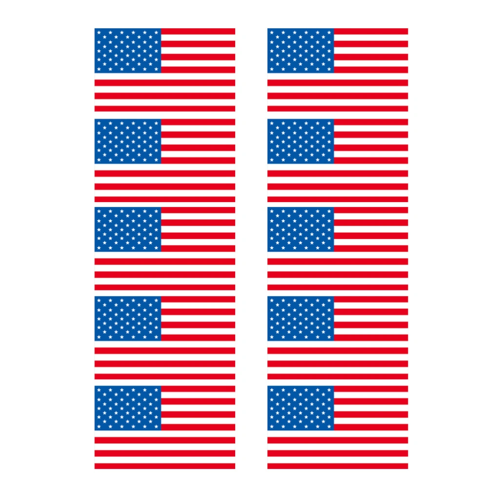 10pcs American Flag Car Stickers Creative Car Body Bumper Decor Stickers Interesting Auto Vehicle Decal