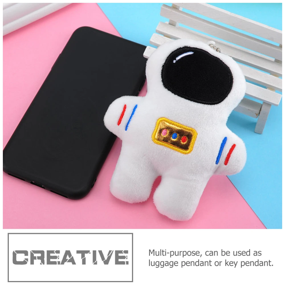 3pcs Cartoon Spaceman Key Chains Lovely Keychains Bag Car Ornaments (White)