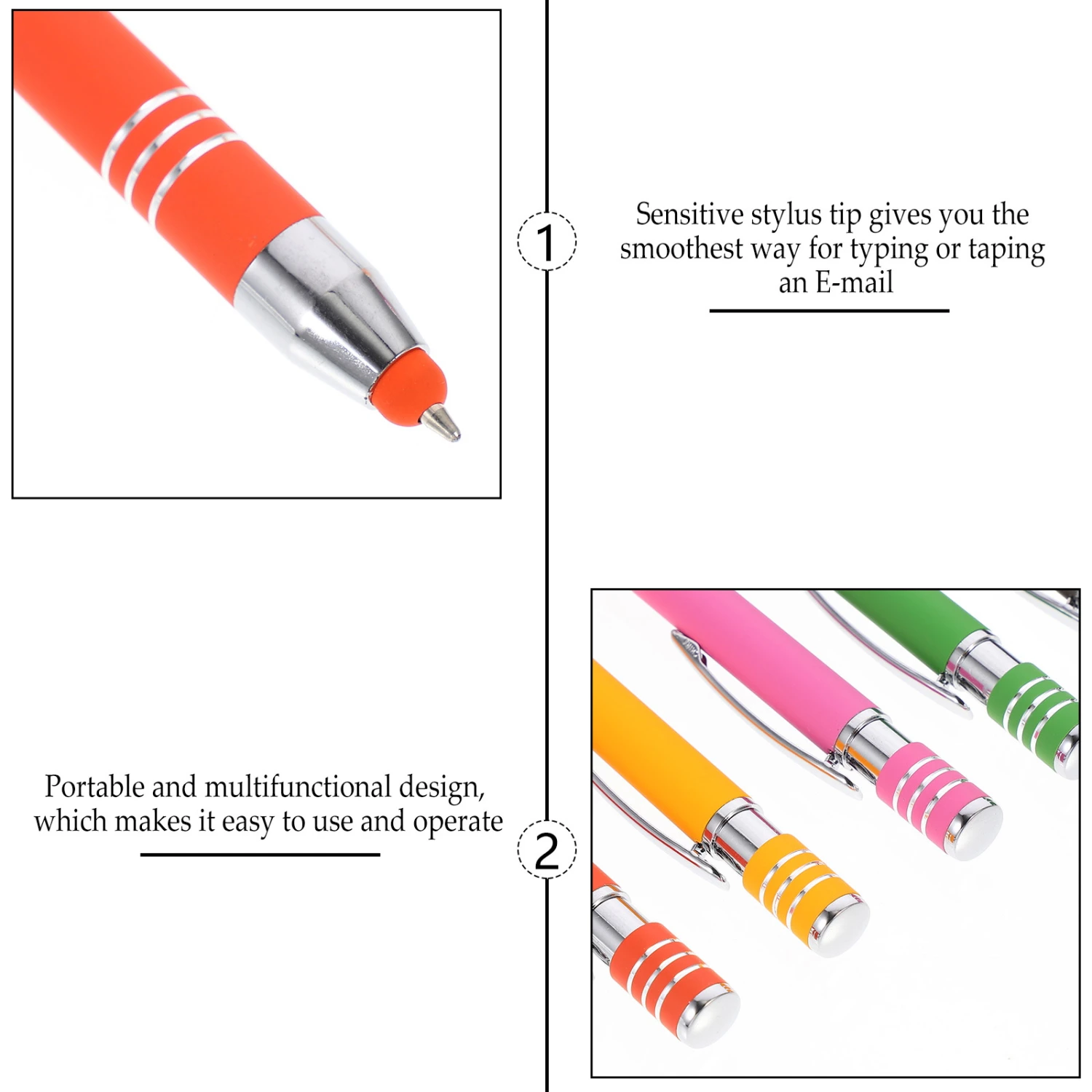 5pcs Professional Phone Capacitive Pens Screen Writing Pens Ball-point Pens