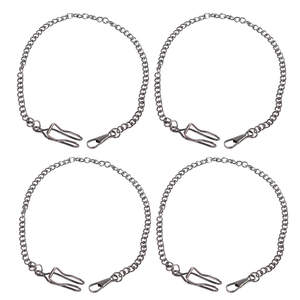 4PCS Vintage Pocket Watch Chain Alloy Retro Decorative Replacement Pants Jeans Belt Chains