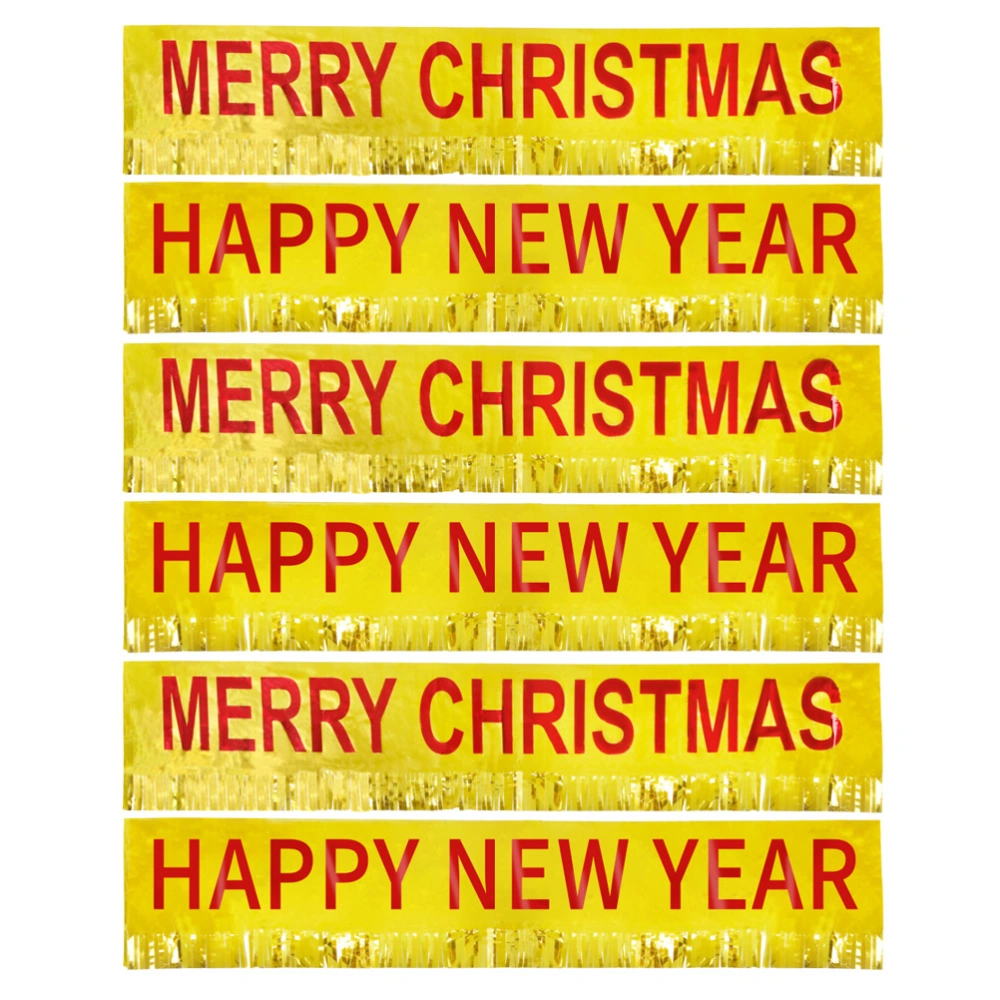 3 Sets Happy New Year and Merry Christmas Banner Fringe Banners Party Supplies