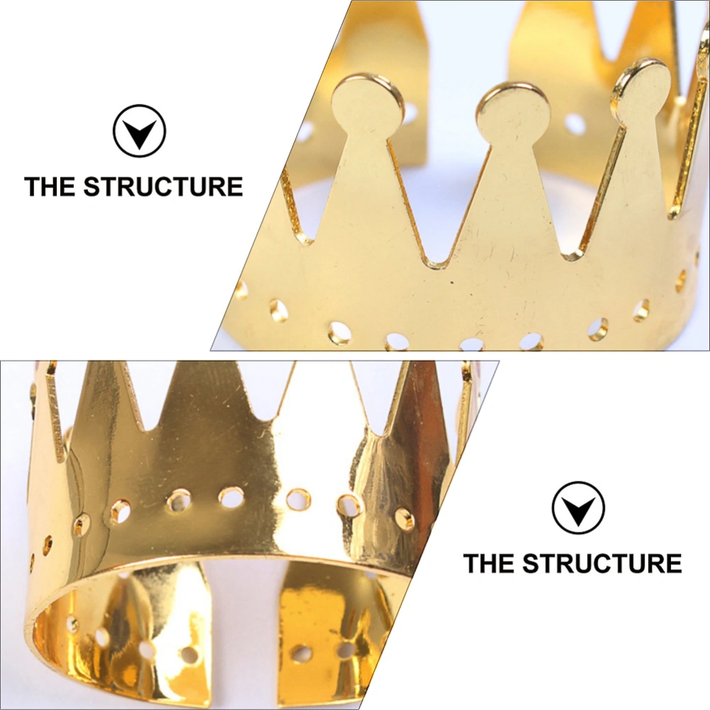 4pcs Crown Napkin Rings Alloy Dinner Napkin Buckles Restaurant Decor (Golden)