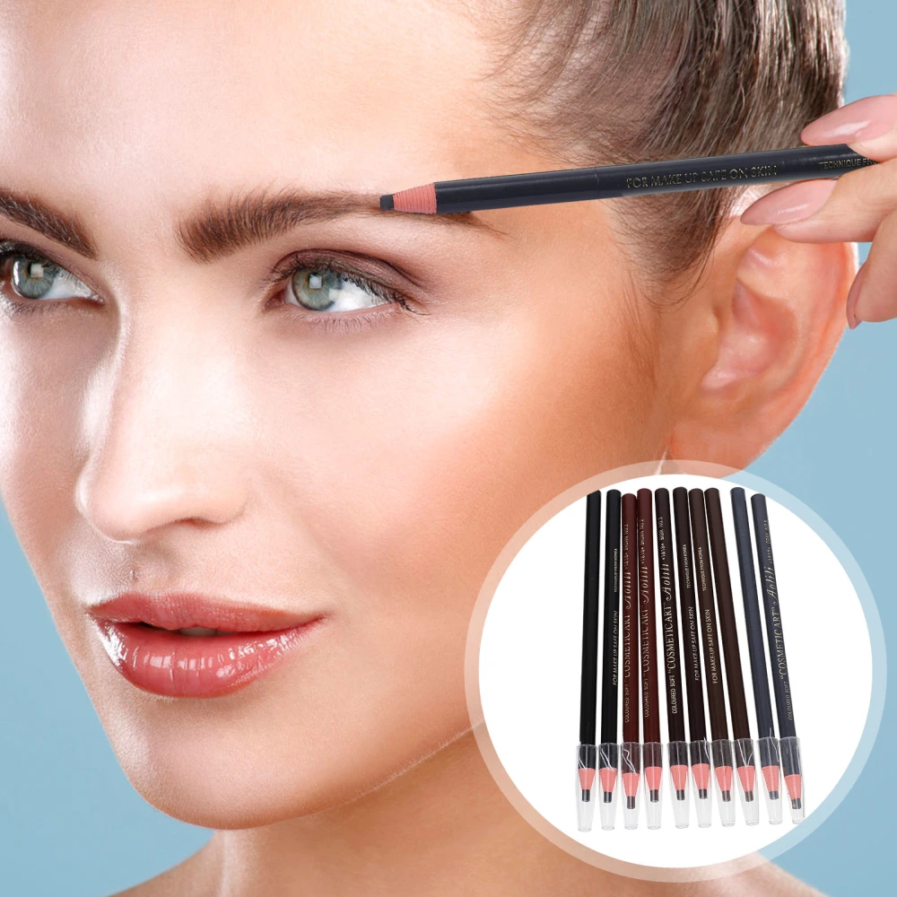 10Pcs Waterproof Pull Line Eyebrow Pencils Roll Paper Pull Line Eyebrow Pencils