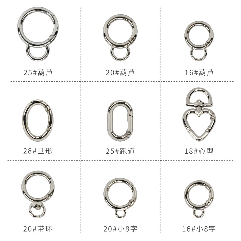 6pcs Keychain Clasps Spring Rings Purse Snap Rings Keychain Ring Buckles Spring Snap Hooks