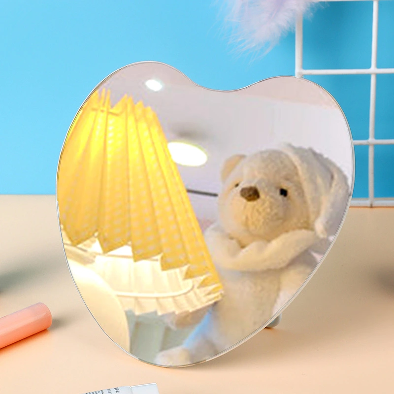 Heart Shaped Makeup Mirror Desktop Makeup Mirror Dormitory Makeup Mirror for Home