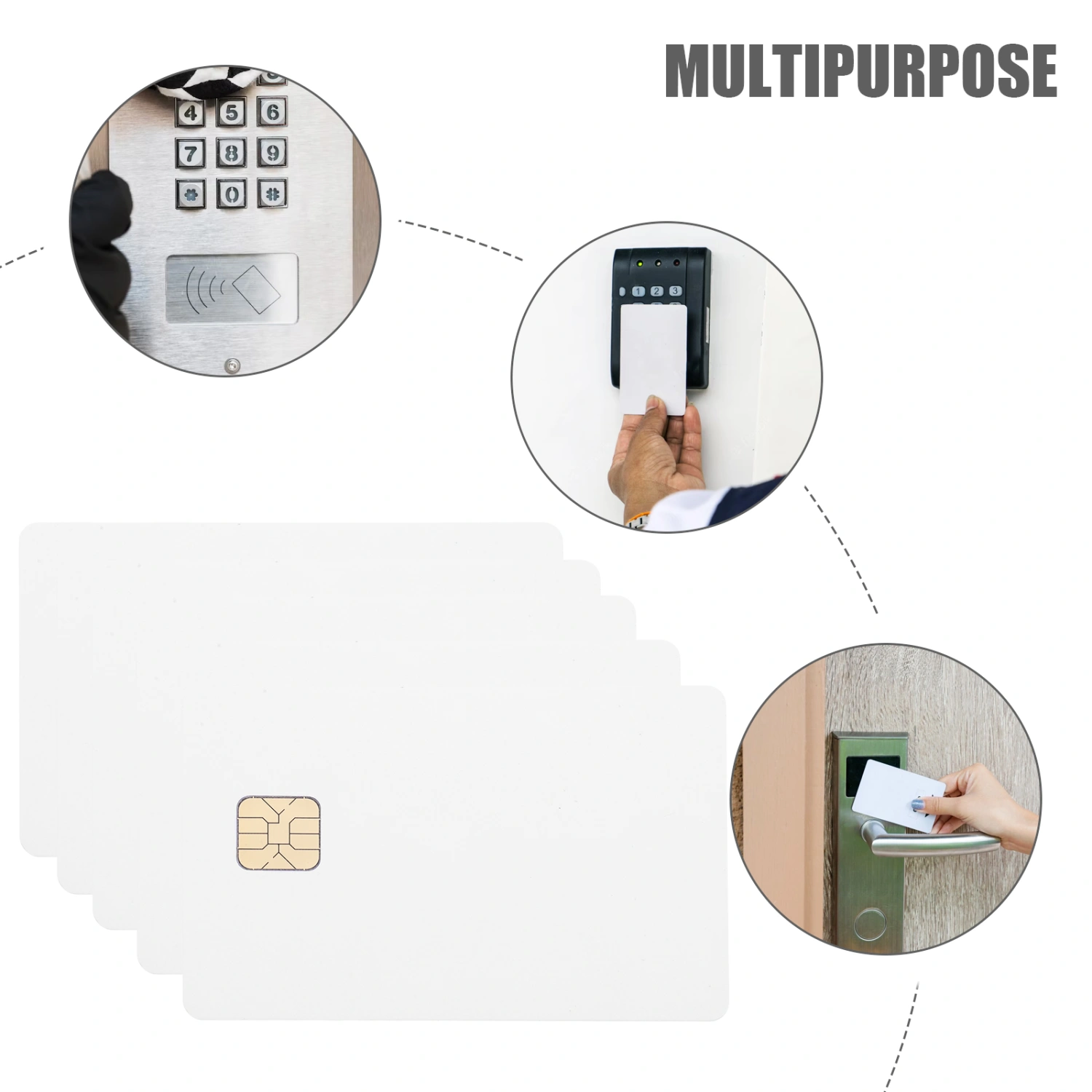 20pcs Chip IC Cards Chip Contact Cards Blank Cards Access Control System Cards
