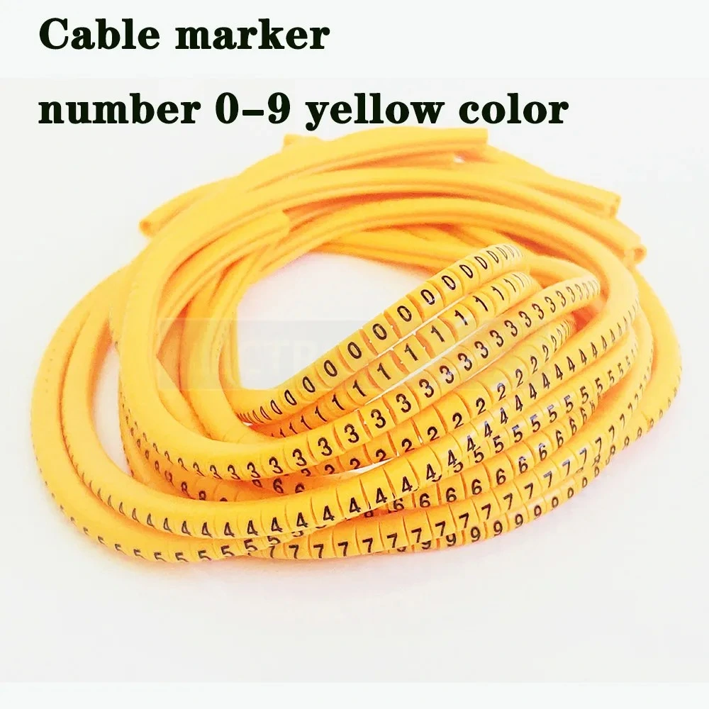 EC-type Snap-on Yellow Digital Sub-mother Number Network Cable Identification Sleeve