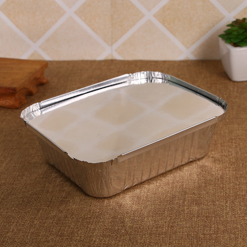 50pcs Cake Bread Baking Foil Boxes Barbecue Food Boxes Disposable Boxes with Lid