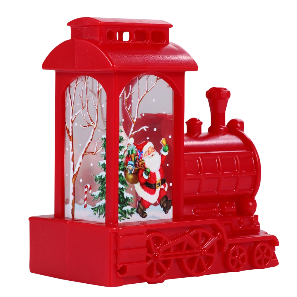 1Pc LED Train-shaped Light Adorable Lantern for Kids (Red, Santa Pattern)