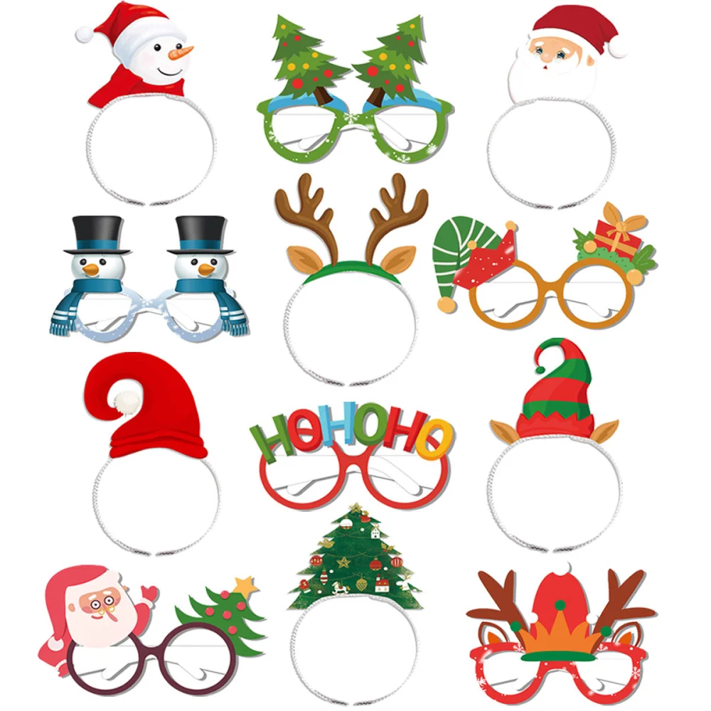 1 Set of Christmas Party Glasses Headbands Xmas Holiday Glasses Frames Christmas Party Favors Xmas Supply