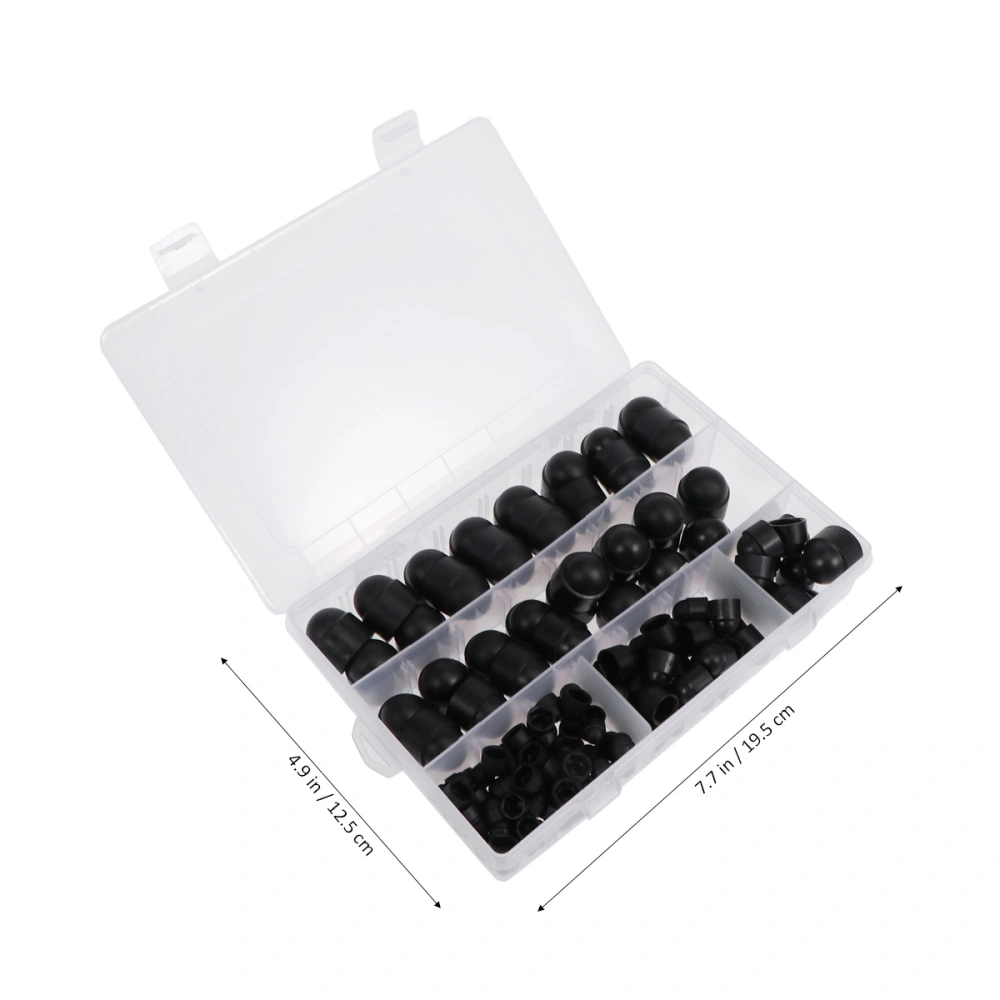 145 Pcs Dome Bolt Nut Head Caps Cover Hex Screws M5 M8 M10 M12 (Black)