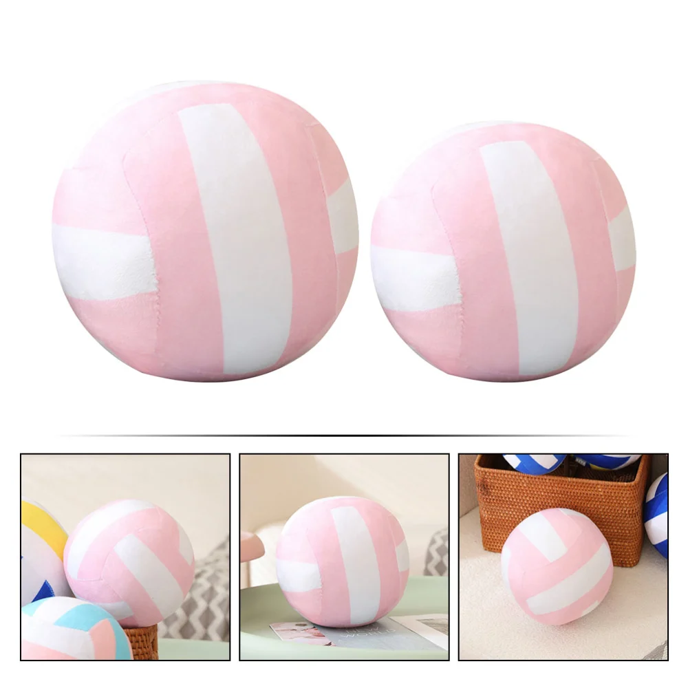 2pcs Artificial Volleyball Stuffed Toy Plush Ball Plaything Soft Sports Ball Cushion Home Decor