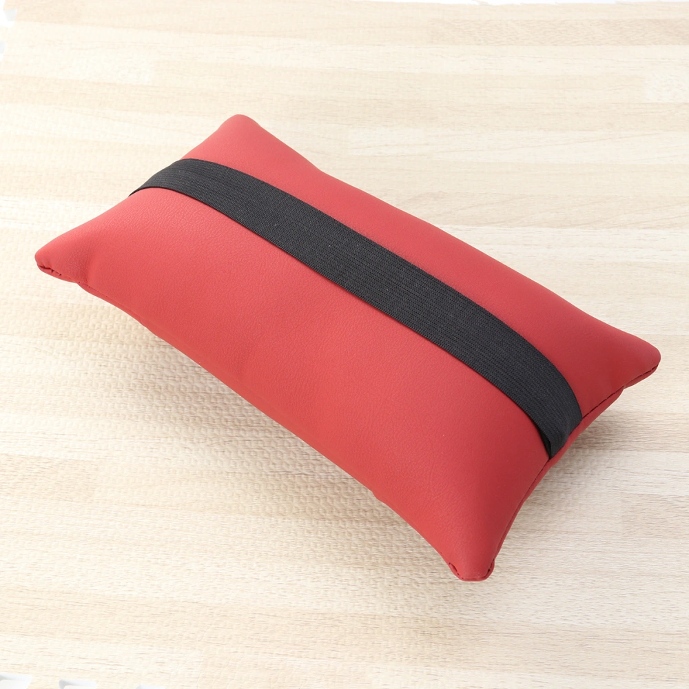 1PC Car Headrest Pillow Memory Cotton Neck Pillow Tasteless No Fading Breathable Sweatproof Car Waist Leather Sleeping Lumbar Cushion Pillow (Red)