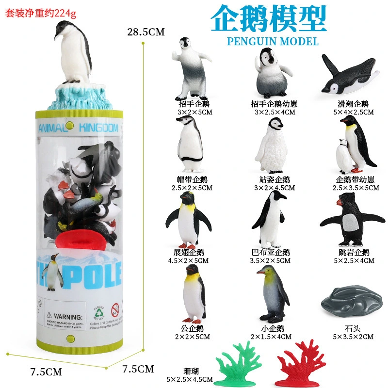 1 Set of Polar Region Scene Layout Prop Miniature Penguin Model Small Penguin Ornament