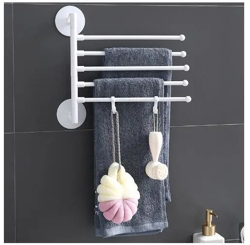 1 Set of Practical Rotatory Towel Hanging Rack Stainless Steel Towel Holder Towel Shelf