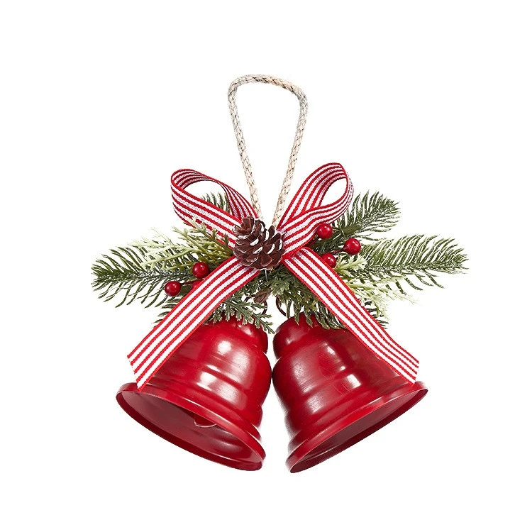 Christmas Themed Double-Bell Pendant Festival DIY Pendant Xmas Bell Decor