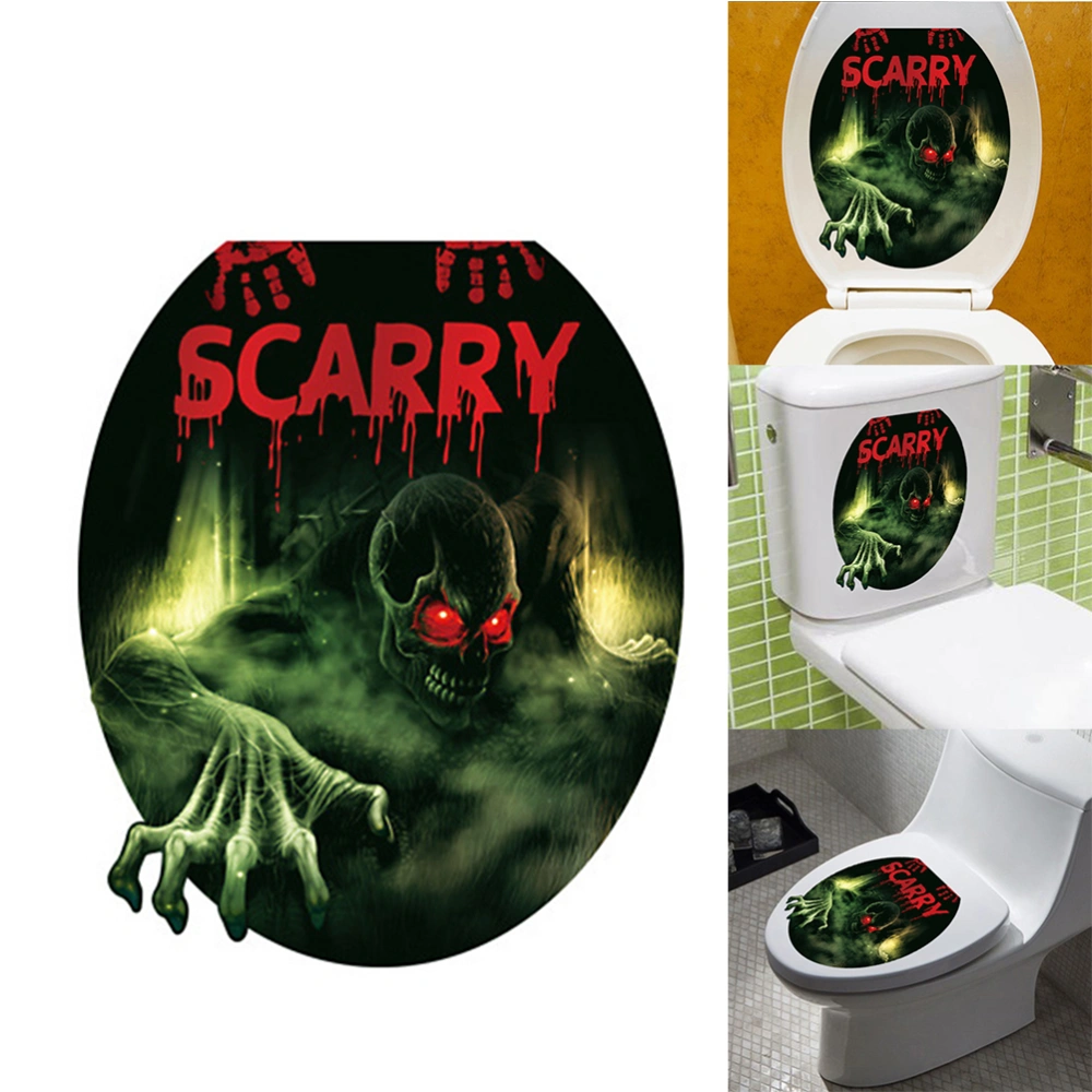 Halloween Horror Skeleton PVC Decoration Toilet Stickers Halloween Festival Skull Waterproof Toilet Posted Wallpaper Home Decor