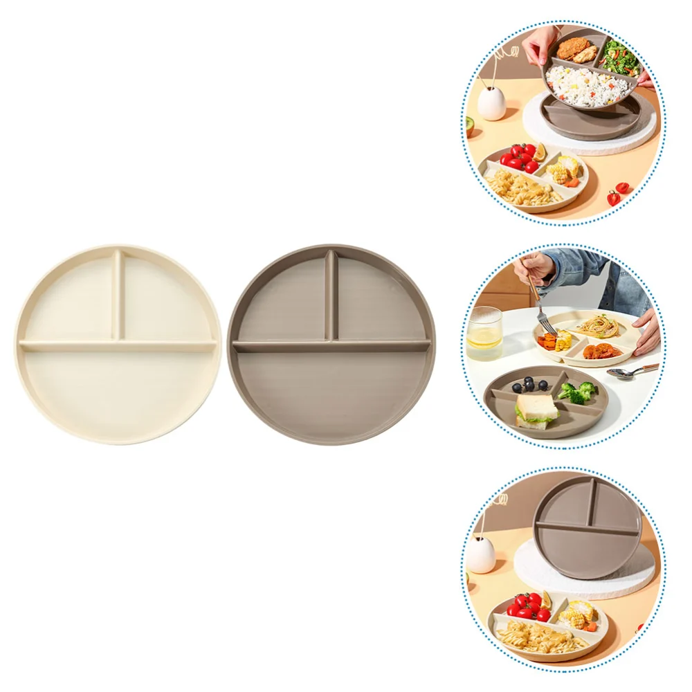 2pcs Divided Dish Dining Plate Food Divided Plate Food Plate Food Serving Dish