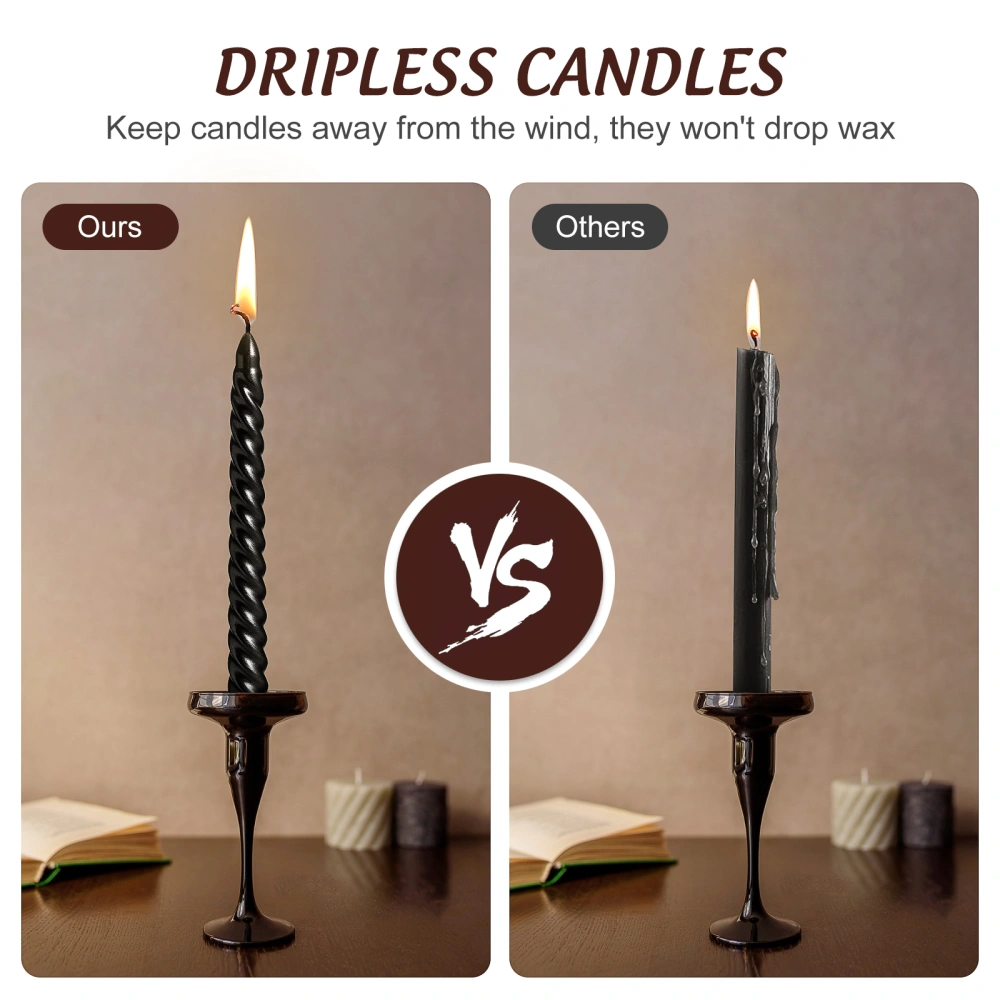 4 Pcs Long Candles Elegant Long Screw Taper Candles Decorative Candles for Dinner Table Festival Party Wedding