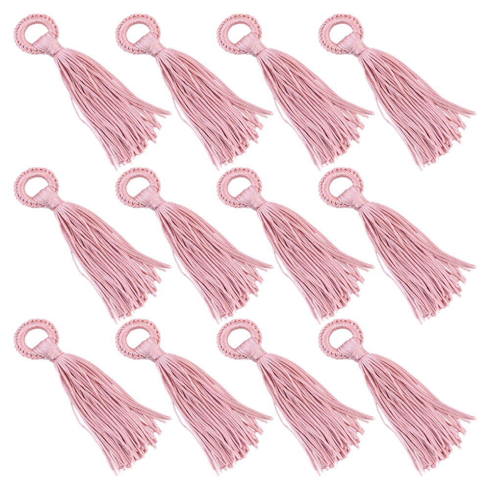 12pcs DIY Jewelry Accessories Mobile Phone Shell Pendant Clothing Accessories Small Tassel Ring Tassel Spike Pendant for Home (Pink)