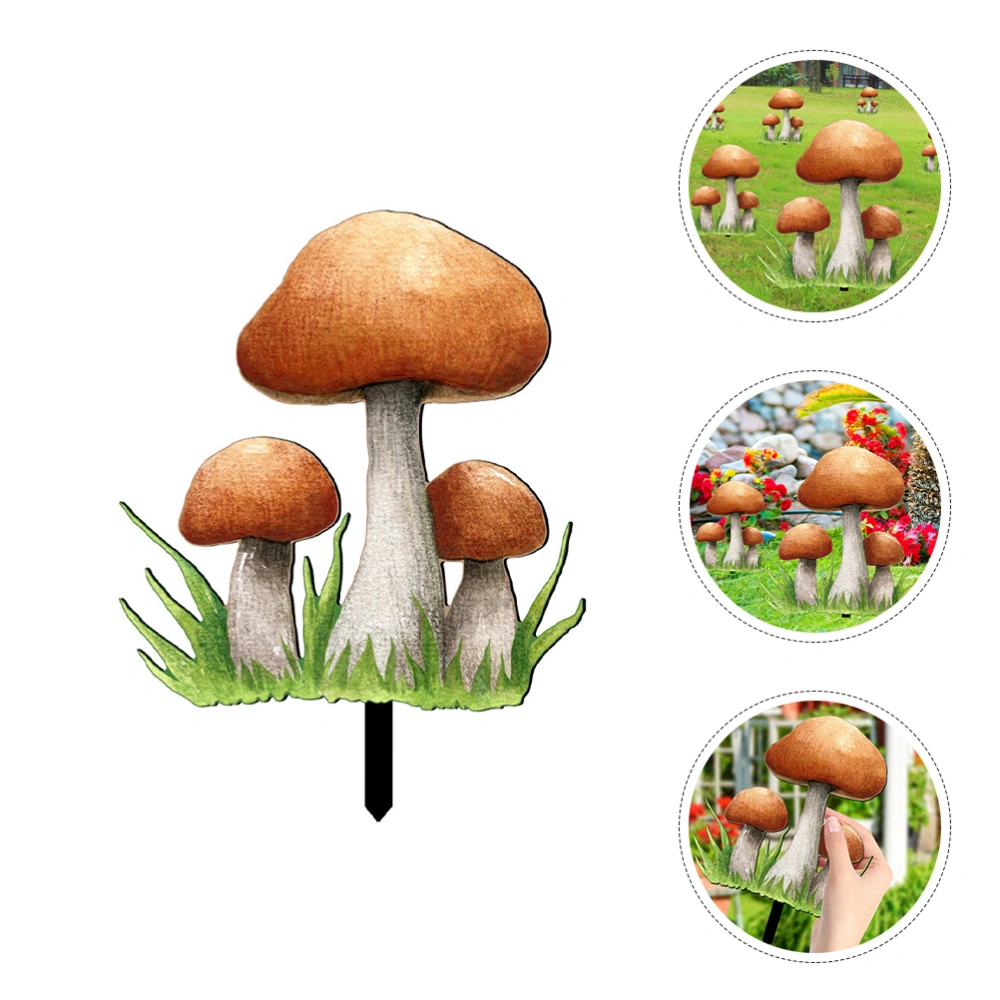 Garden Mushroom Decoration Acrylic Mushroom Lawn Sign Stake Acrylic Yard Stake