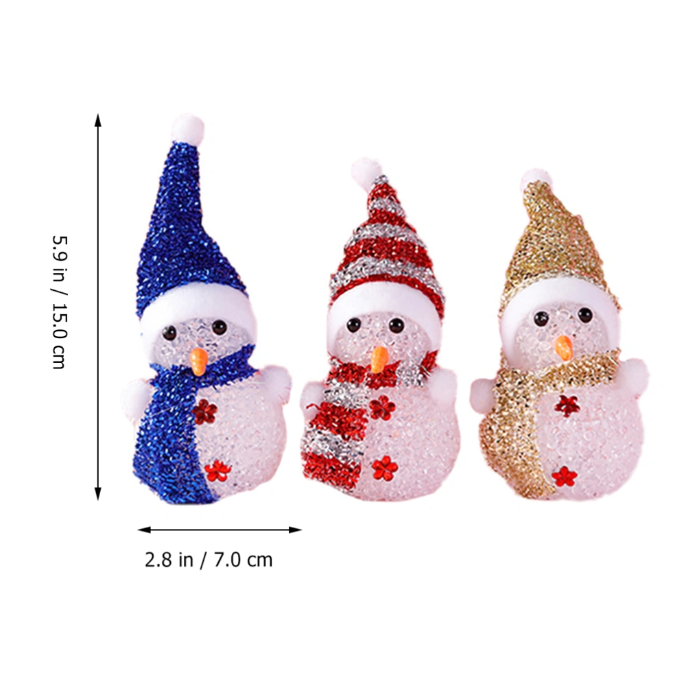 3pcs Christmas Themed Lamp Night Light Snowman Lamp LED Light Lamp Decor