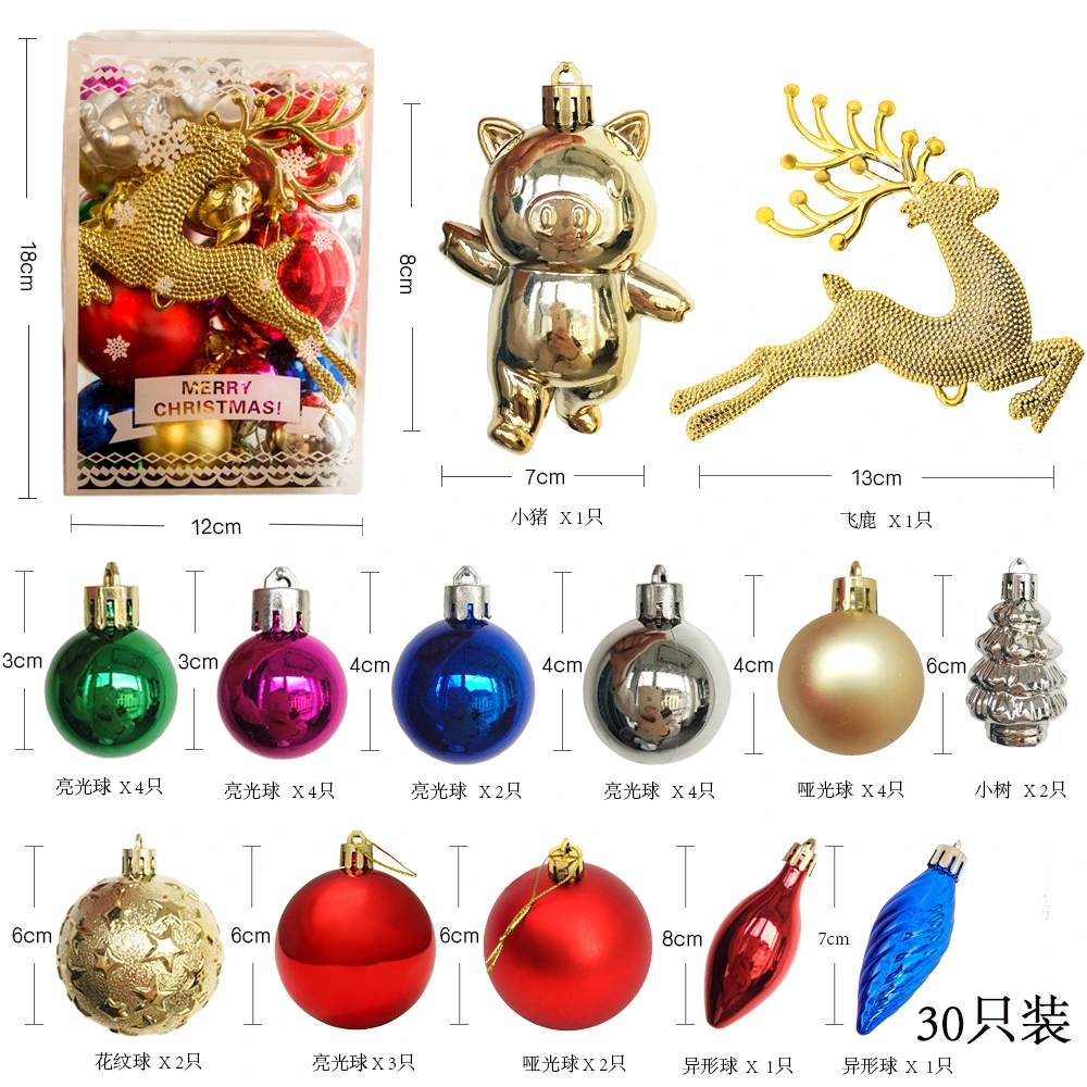 30pcs Christmas Tree Decorations Ornaments Xmas Tree Hanging Decoration Holiday Decors