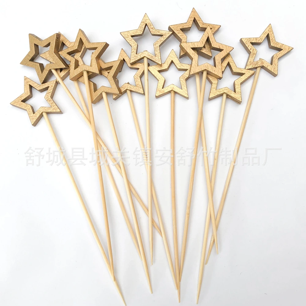 50Pcs Christmas Star Cocktail Pick Food Toothpicks Sandwich Appetizer Skewers