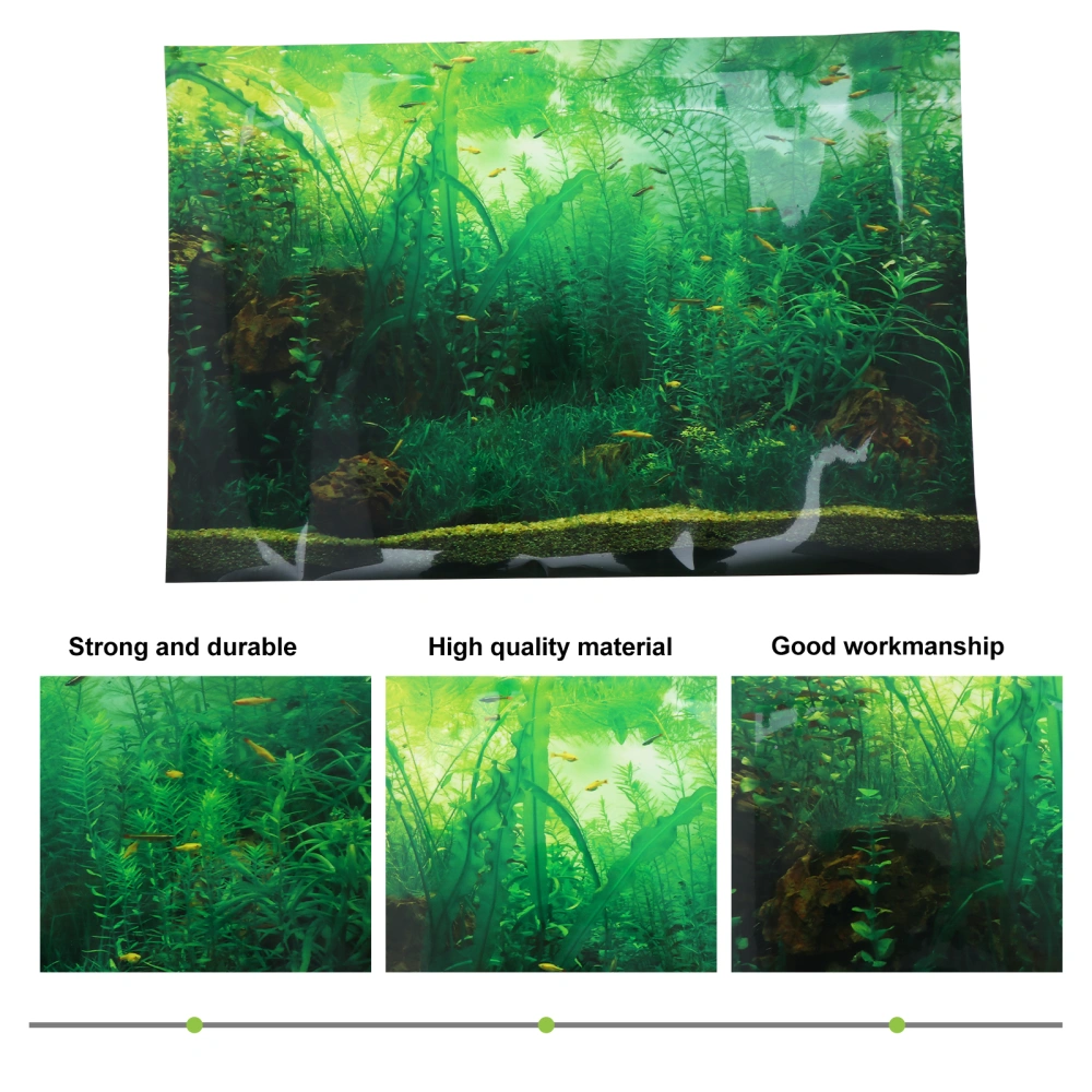 Aquarium Water Grass Background Decal Fish Tank Backdrop Adhesive Sticker