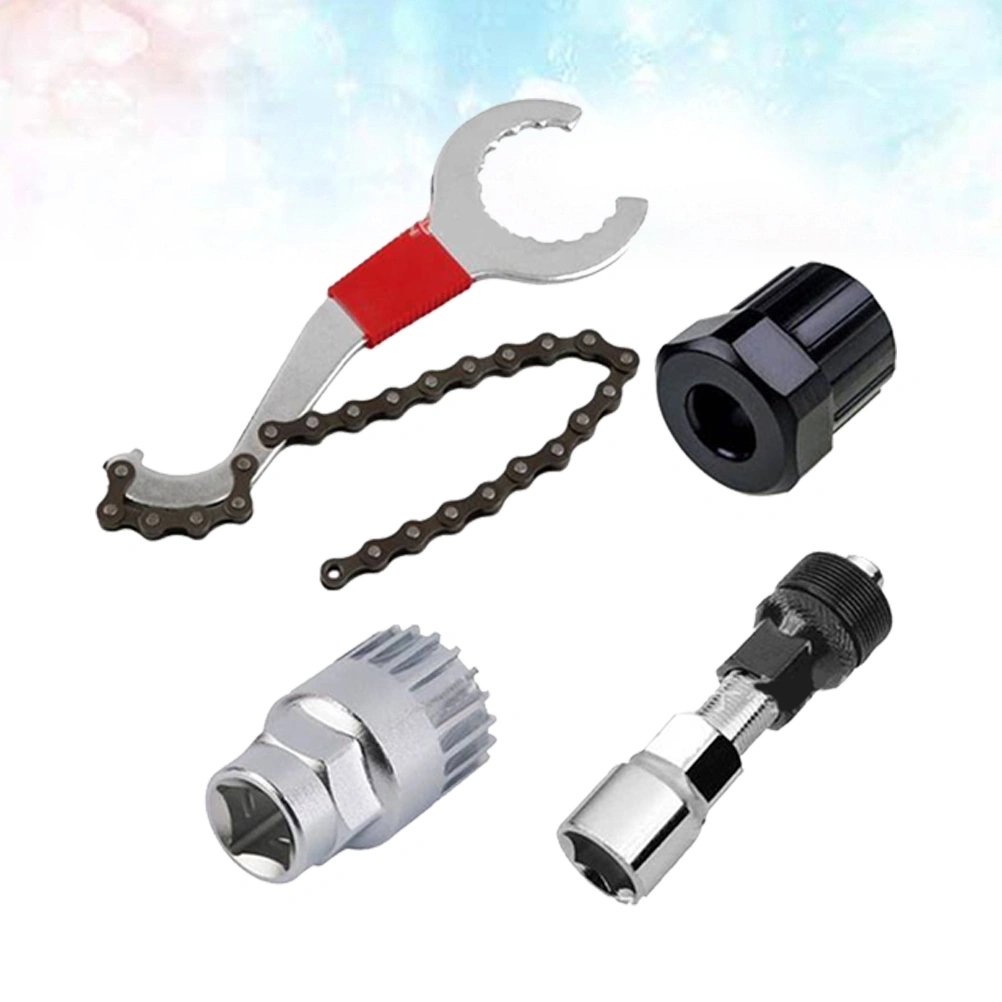 4 in 1 Bike Repair Tool Set Chain Bracket Freewheel Crank Remover Puller