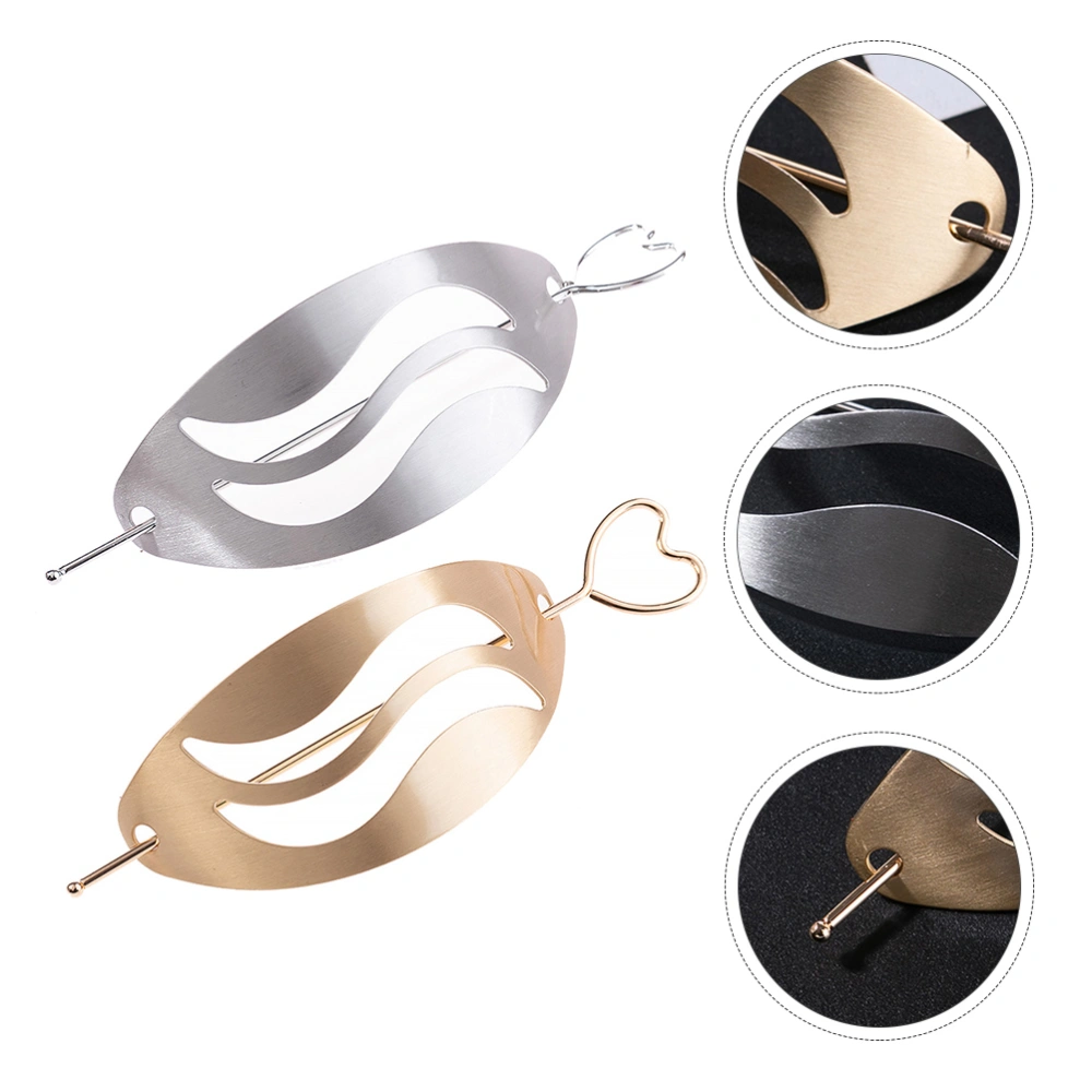 2pcs Unique Metal Women Hairpins Exquisite Female Headwear Decorative Hairpins