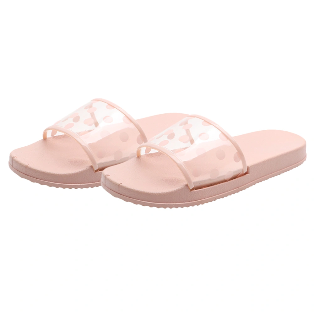 1 Pair of Summer Female Slippers Anti-slip Dot Slipper Simple House Slippers Outdoor Cooling Beach Slipper for Women Girls (Pink Size 36 9.039Inch, 6US,3.5UK, 36.5EU)