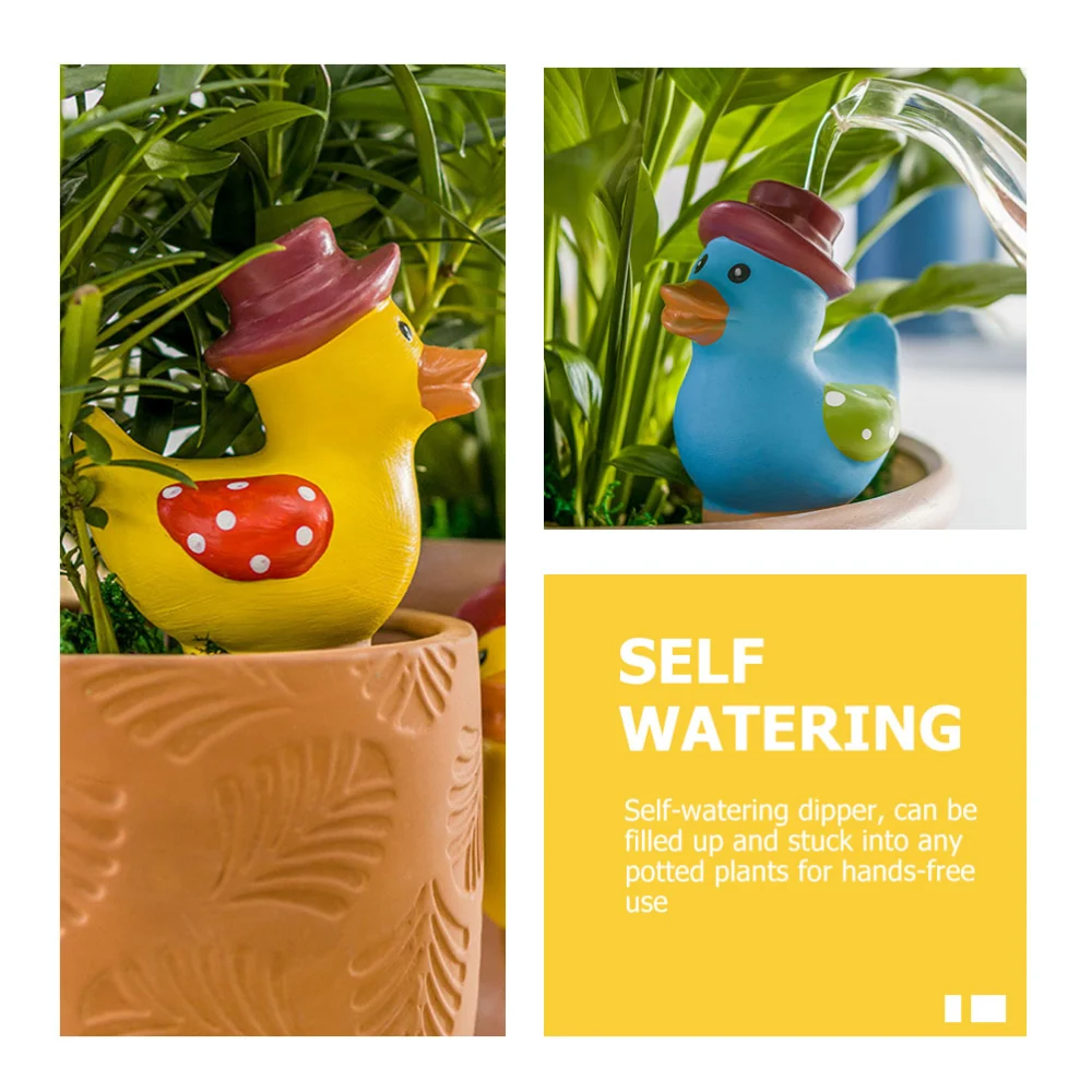 4pcs Adorable Duck Shape Plant Self-watering Devices Auto-drippers Device