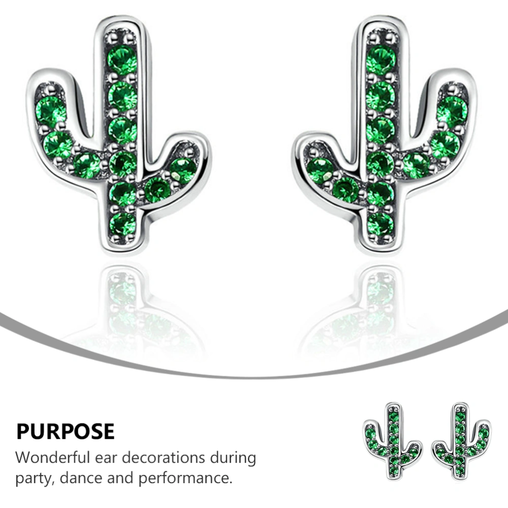 1 pair Cactus Ear Stud Adorable Stud Earring Charming Mini Stud Earring