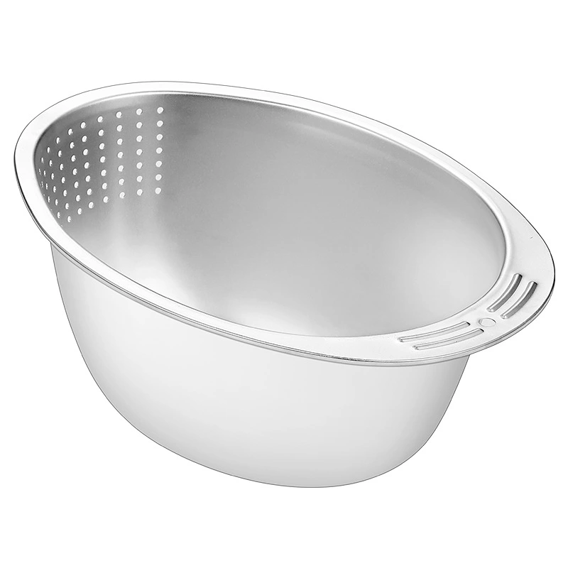 Stainless Steel Rice Washer Vegetable Washing Basin Fruit Draining Basket