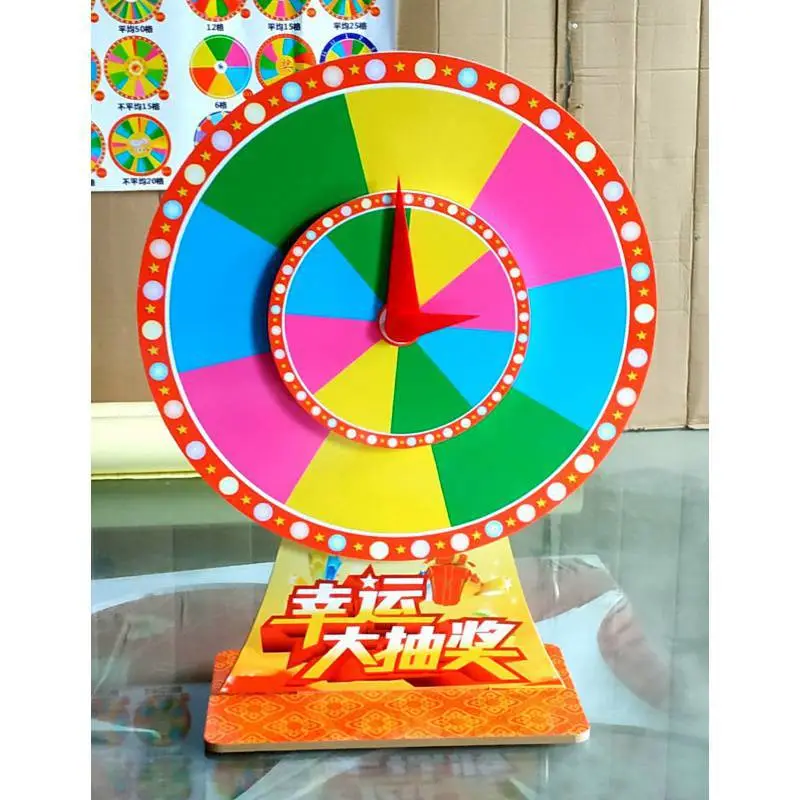 Double-layer Party Prize Wheel Lottery Wheel Fortune Plastic Game Wheel DIY Game Wheel Prop for Party