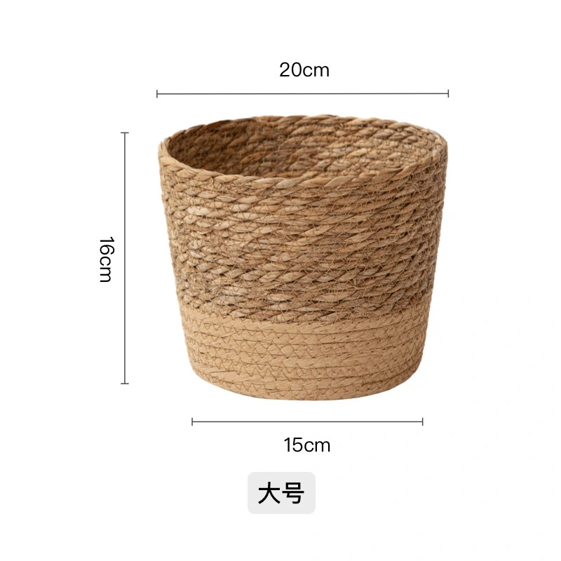 Seagrass Planter Basket Flower Pot Woven Cover Storage Basket Plant Container Hand Woven Basket