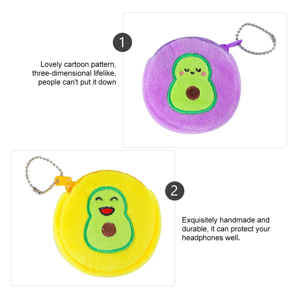 4Pcs Cartoon Earphone Bag Storage Pouch Coin Bag for Kids Girls Teens Women