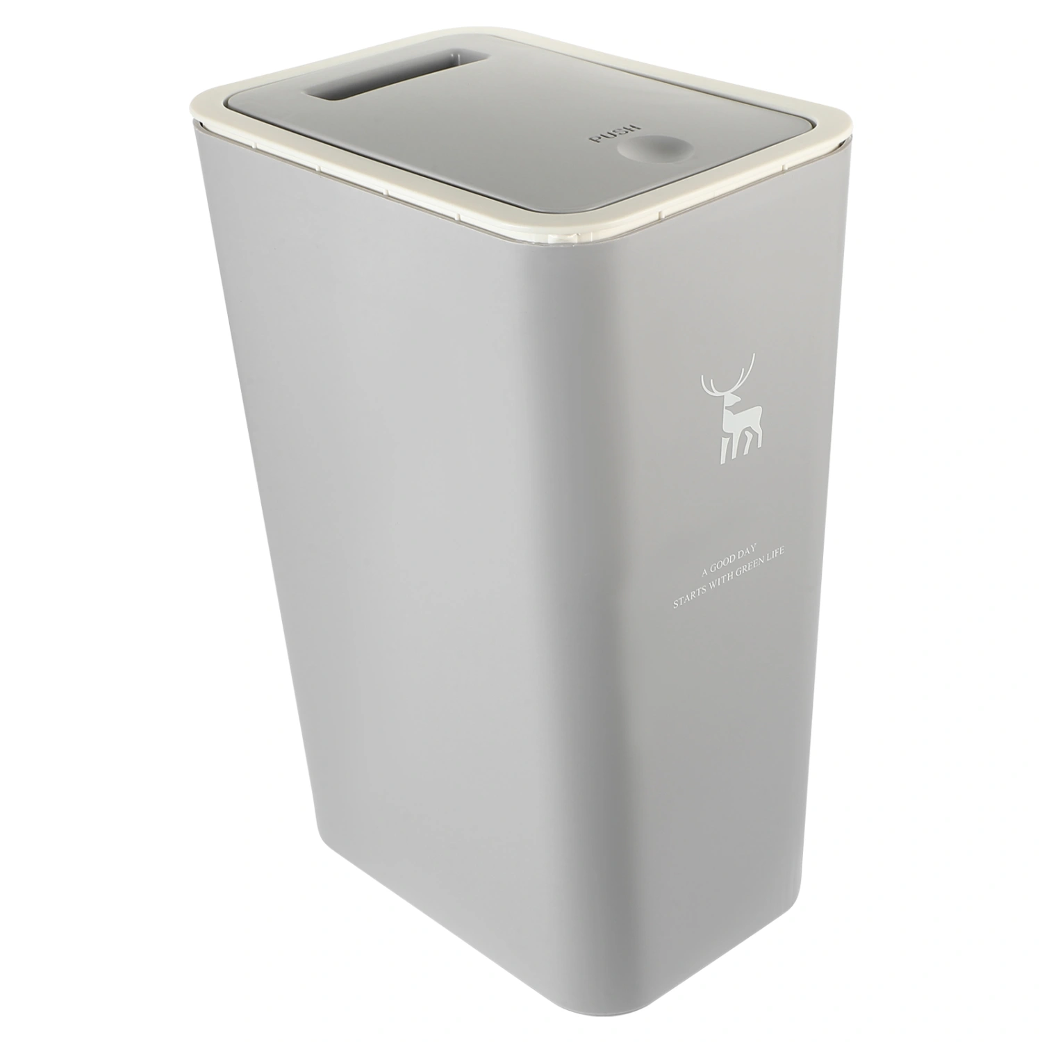 Household Push Type Trash Can Large-capacity Waste Bin Bathroom Wastepaper Bucket With Lid
