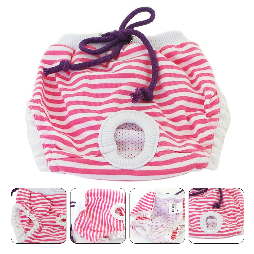 Pet Dog Diapers Cotton Female Dog Diapers Washable Adjustable Dog Stripe Pants
