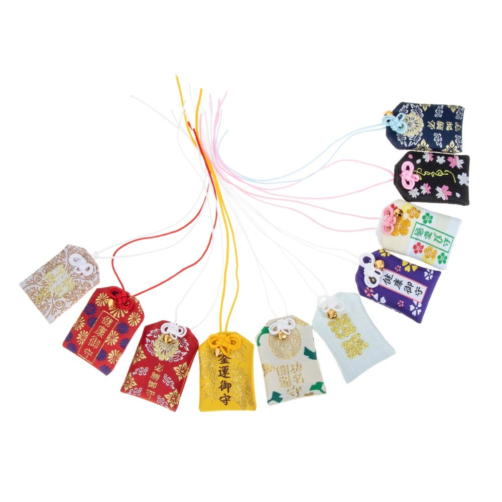 10pcs Japanese Style Amulet Decor Exquisite Japanese Amulet Pendant Fortune Bags