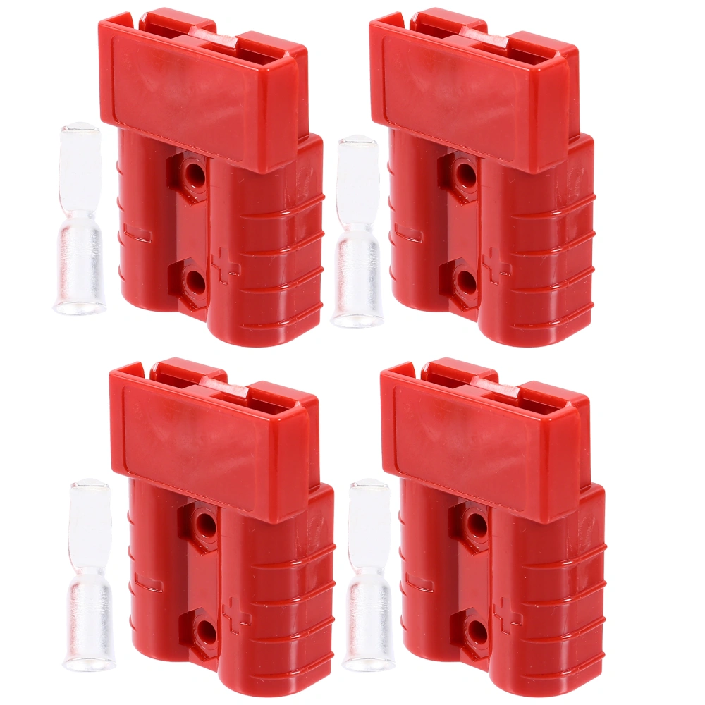 4pcs 50 Amp Connectors 600V Plug Battery Connector Power Connector (Red)