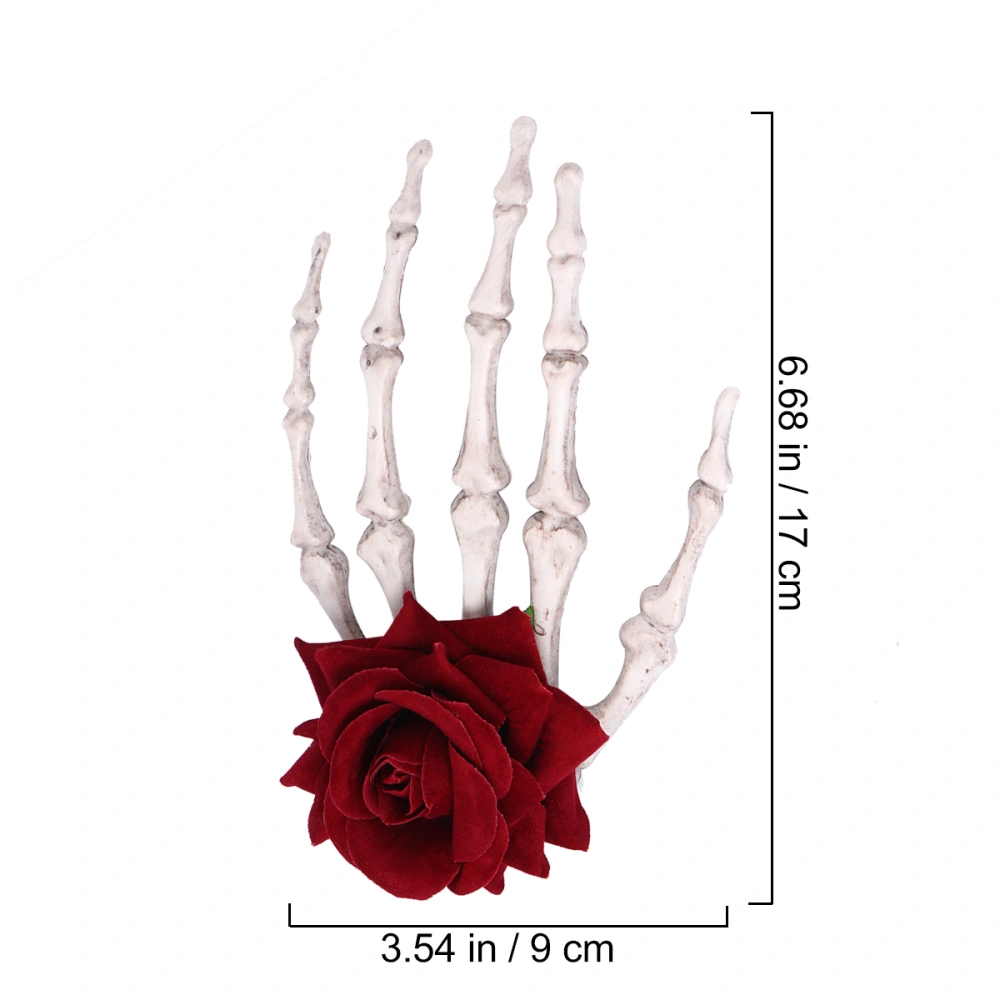 Halloween Skeleton Claw Clips Rose Skull Hand Hairpins Hair Accessories