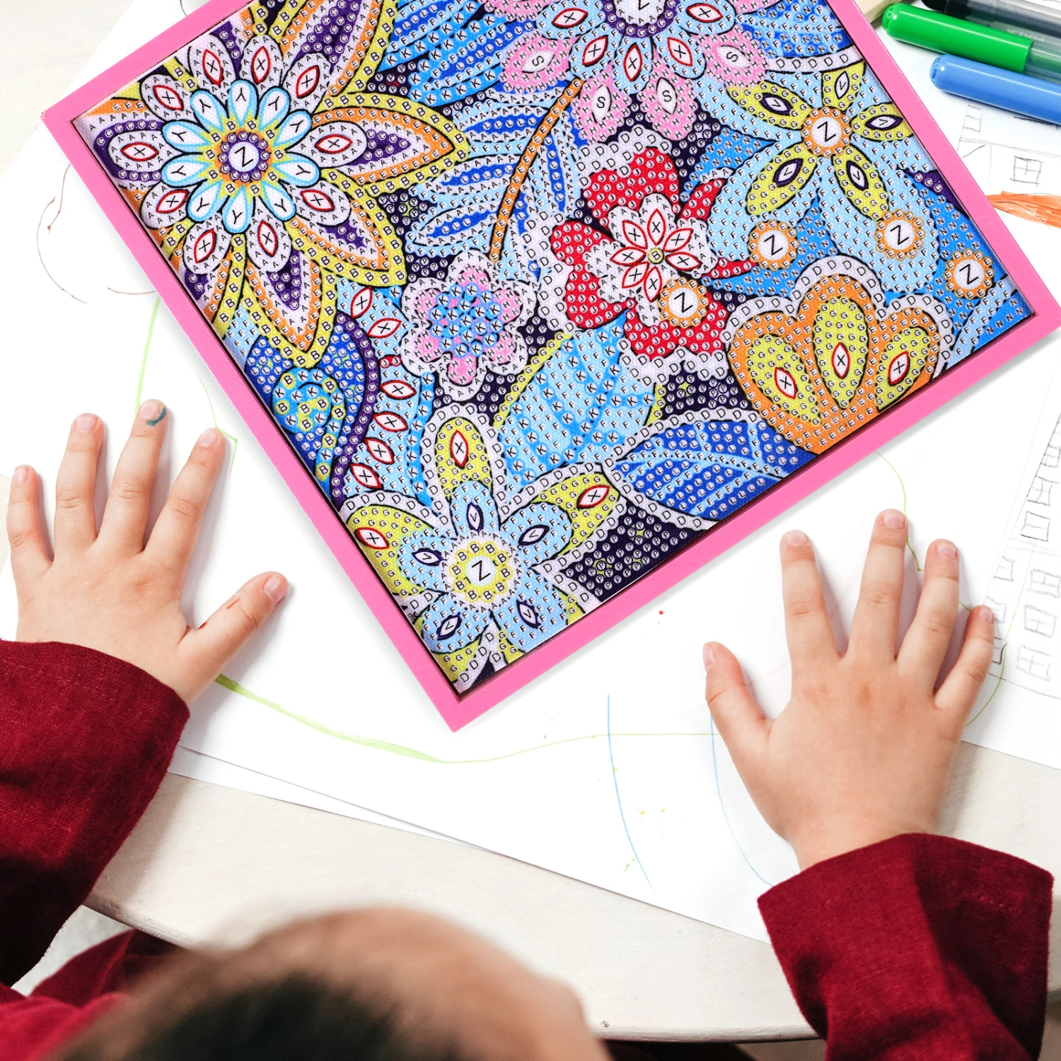 1 Set of Children Diy Diamond Drawing Material Delicate DIY Flower Painting Handcraft Accessory