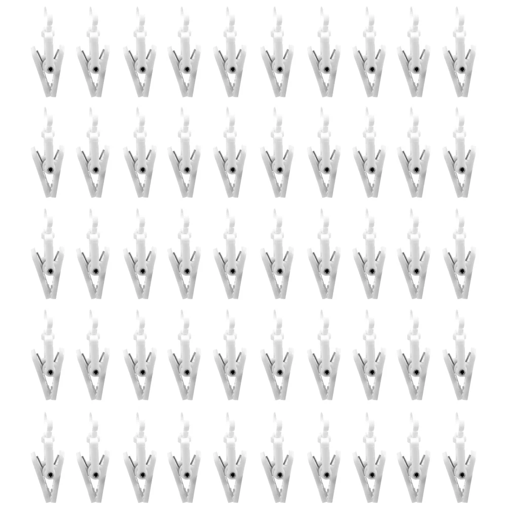 50Pcs Rotatable Plastic Hooks Multifunctional Swivel Curtain Clips Coat Hooks