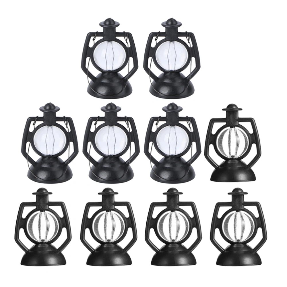 10Pcs Doll House Kerosene Lamps Miniature Lantern Models Retro Photo Props