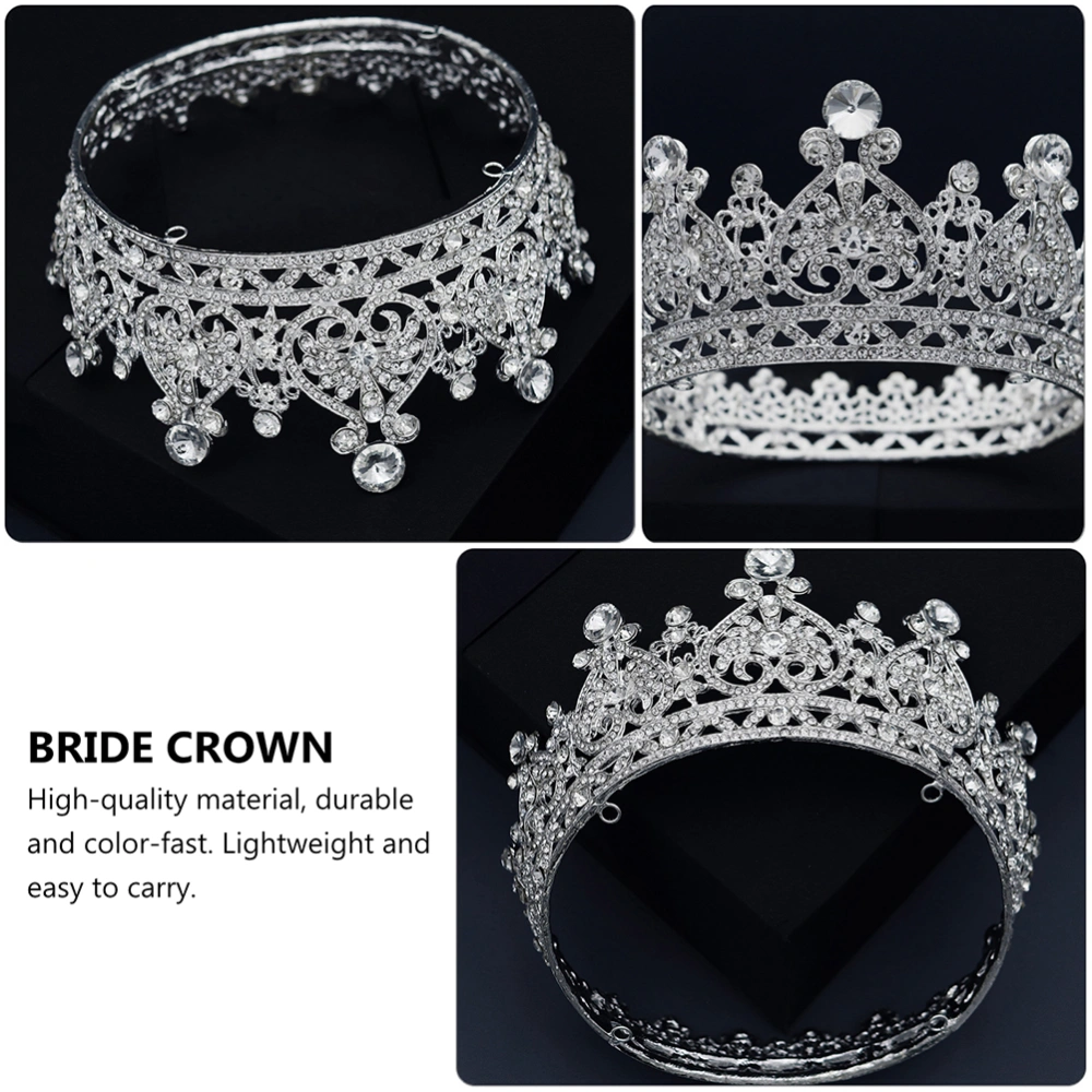 1pc Elegant Bride Headdress Crystal Crown Headdress Wedding Dress Headdress